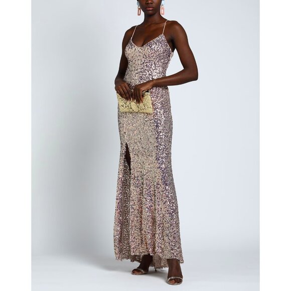 NWT Aniye By Sequin Gown Size 44 / 8 Gold Pink Maxi Slip Dress Evening Gown $500 - Picture 6 of 7